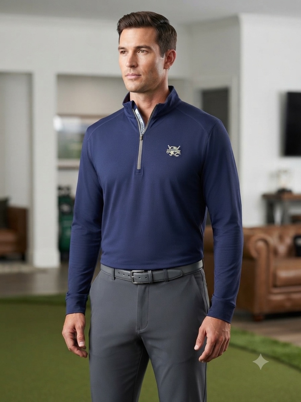 Levelwear "The Legends" Men’s Navy Blue Performance Quarter-Zip Pullover Size L